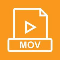 MOV Line Color Background Icon vector