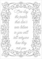 Motivational Quotes Coloring Page vector