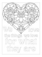 Love Quote Coloring Page For Adult vector