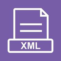 XML Line Color Background Icon vector