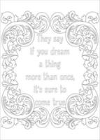 Motivational Quotes Coloring Page vector