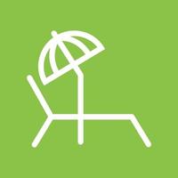 Sunbathing Chair Line Color Background Icon vector