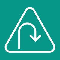 Right bend Line Color Background Icon vector