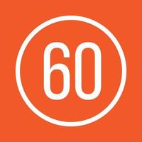 Speed limit 60 Line Color Background Icon vector