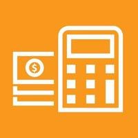 Calculator Line Color Background Icon vector