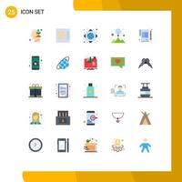 25 Thematic Vector Flat Colors and Editable Symbols of agreement paper global network contract mountain Editable Vector Design Elements