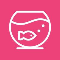 Fish Bowl Line Color Background Icon vector