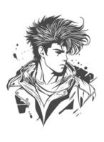 Young handsome man manga anime vector