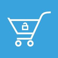 Unlock Cart Line Color Background Icon vector