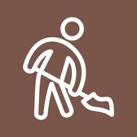 Man Sweeping Floor Line Color Background Icon vector