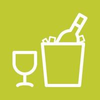 Wine Bottle in Ice Line Color Background Icon vector