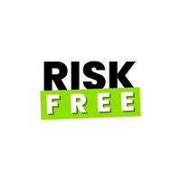 Risk free finance debt icon label sign design vector