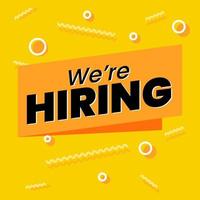 We are hiring process employee recruitment banner design vector