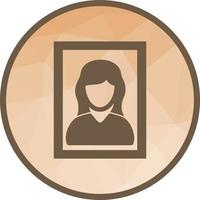 Female Portrait Low Poly Background Icon vector