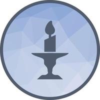 Candle on Stand Low Poly Background Icon vector