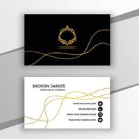 Gradient golden luxury horizontal business card design template vector