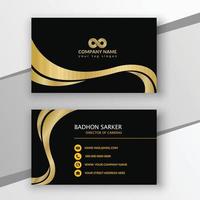 Gradient golden luxury horizontal business card design template vector