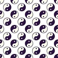 Seamless vector pattern of cartoon yin yang for printing and wrapping