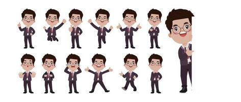 Business person in different positions set vector