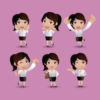 Women with different poses vector