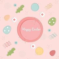 Easter memphis pattern vector