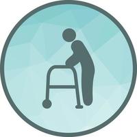 Old Man Walking Low Poly Background Icon vector