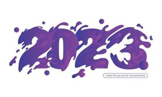 Happy New Year 2023 in memphis style and flat design. Twenty Twenty Three vector design.suitable for landing page and calendar title Free Vector