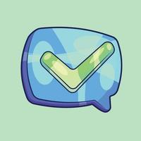 Isometric Chat Bubble with Check Sign vector