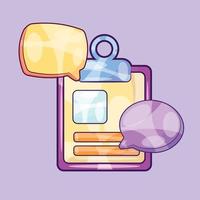 Clipboard with Bubble Chat. Task Management Illustration Concept vector