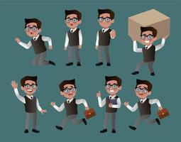 conjunto de empresarios con diferentes poses vector