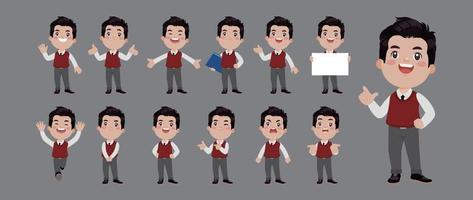 Business person in different positions set vector