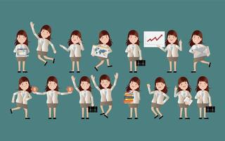 Flat Set of business people vector