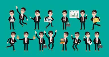 Flat Set of business people vector
