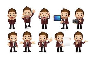 Business person in different positions set vector