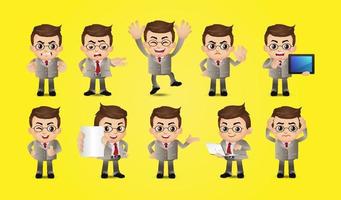Business person in different positions set vector