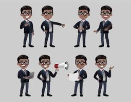 Set of business people with different poses vector