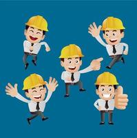 People Set - Profession - engineer with different poses vector