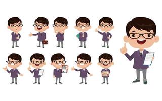 Business person in different positions set vector