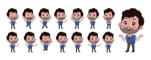 Set of people with different poses vector