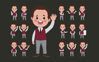 Set of people with different poses vector