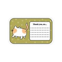 Stickers for notes with kawaii cat. Offended, angry cat. Greeting card for love notes, letters. Copy space. For design of diaries, notebooks, note papers. Printing products. Vector illustration