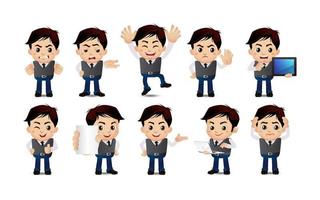 Business person in different positions set vector