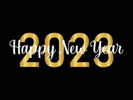 feliz año nuevo 2023, feliz año nuevo dorado sobre fondo negro vector