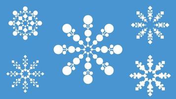 Geometric Snowflake Set of 5 vector