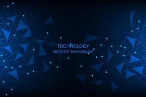 Vector dark technology geometric modern futuristic blue light background.