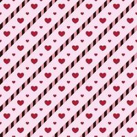 Pink heart and striped line on pink background vector seamless pattern, element for decorate valentine card, flannel tartan plain fabric textile printing, wallpaper and paper wrapping
