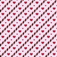 Pink heart and striped line on pink background vector seamless pattern, element for decorate valentine card, flannel tartan plain fabric textile printing, wallpaper and paper wrapping