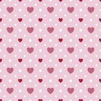 corazón rosa puntos blancos fondo rosa pastel vector patrón sin fisuras, elemento para decorar la tarjeta de San Valentín, tartán de franela tejido liso impresión textil, papel pintado y envoltura de papel