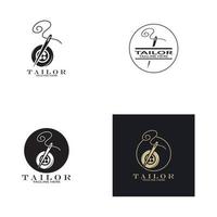 tailor logo icon illustration template combination of buttons for clothes, thread and sewing machine, for clothing product design, convection companies, fashion in vector form