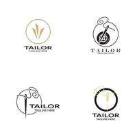 tailor logo icon illustration template combination of buttons for clothes, thread and sewing machine, for clothing product design, convection companies, fashion in vector form